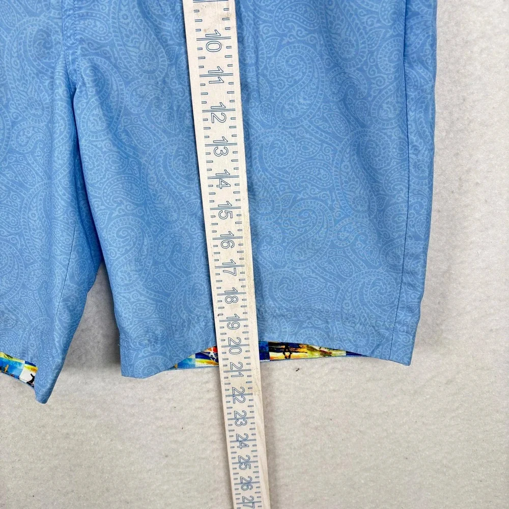 Robert Graham Board Shorts Mens Size 34 Blue Paisley Classic Fit Swim Trunks